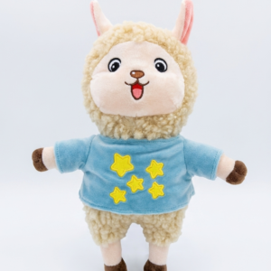 LUMi de Lama glow in the dark knuffel met gloeiende sterren op truitje