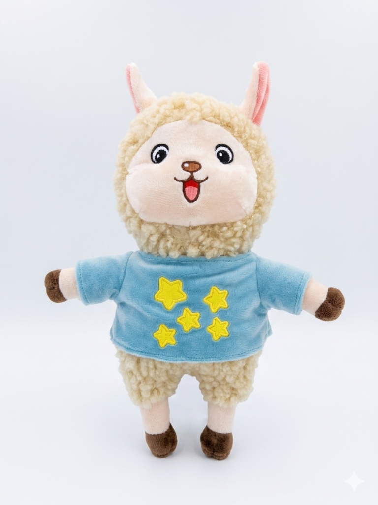 LUMi de Lama glow in the dark knuffel met gloeiende sterren op truitje